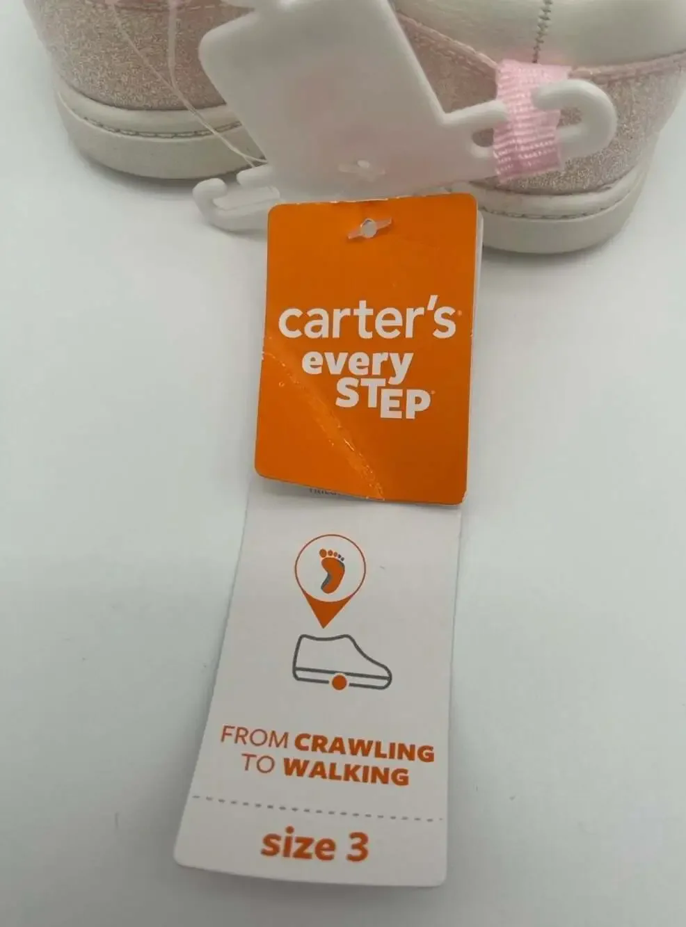 Carter's Every Step Morgan White pink Flower Baby Shoes Size 3 (6-9 Months) NEW